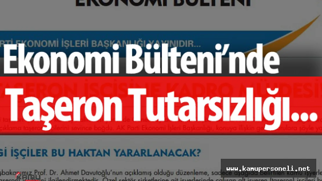 Taşeron Broşüründe Tutarsızlık  - Başlangıçta Kadro Müjdesi Daha Sonra ÖSP