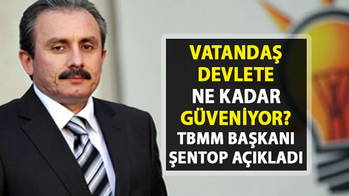 TBMM Başkanı Mustafa Şentop, Vatandaş devlete ne kadar güveniyor? sorusuna cevap verdi