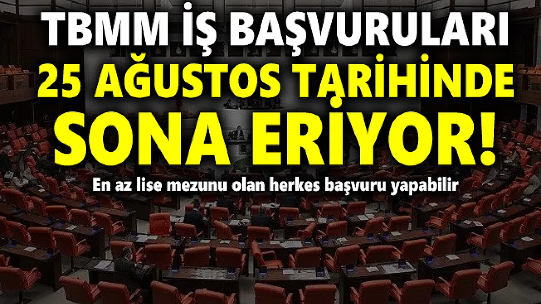 TBMM iş başvuruları 25 Ağustos tarihinde sona eriyor! En az lise mezunu olan herkes başvuru yapabilir