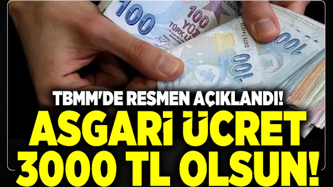 TBMM'de resmen açıklandı! Asgari ücret 3000 TL olsun!
