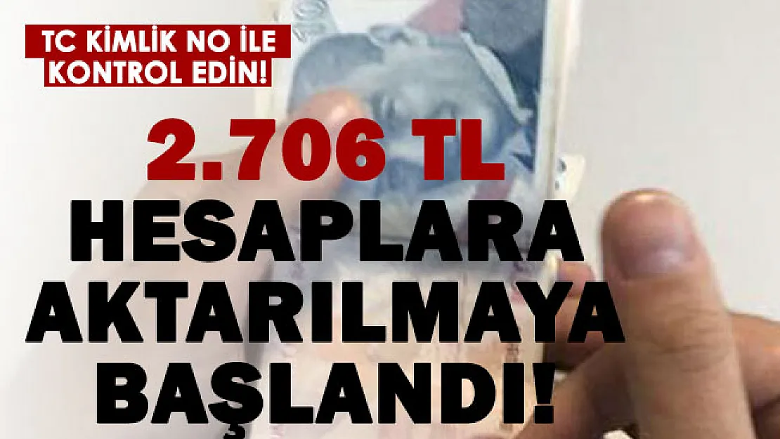 TC kimlik numaranızla ödemelerinizi kontrol edin! 2.706 TL ödeme hesaplara aktarıldı!