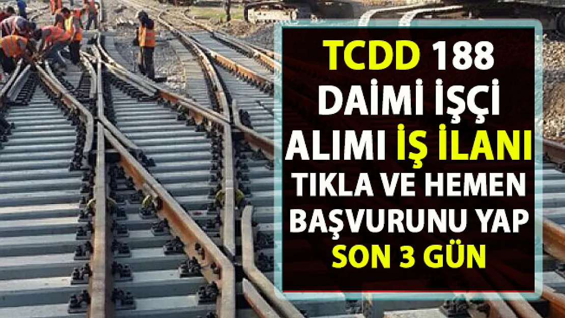 TCDD işçi alımı! İŞKUR 188 personel alımı başvurusu iş ilanları!..