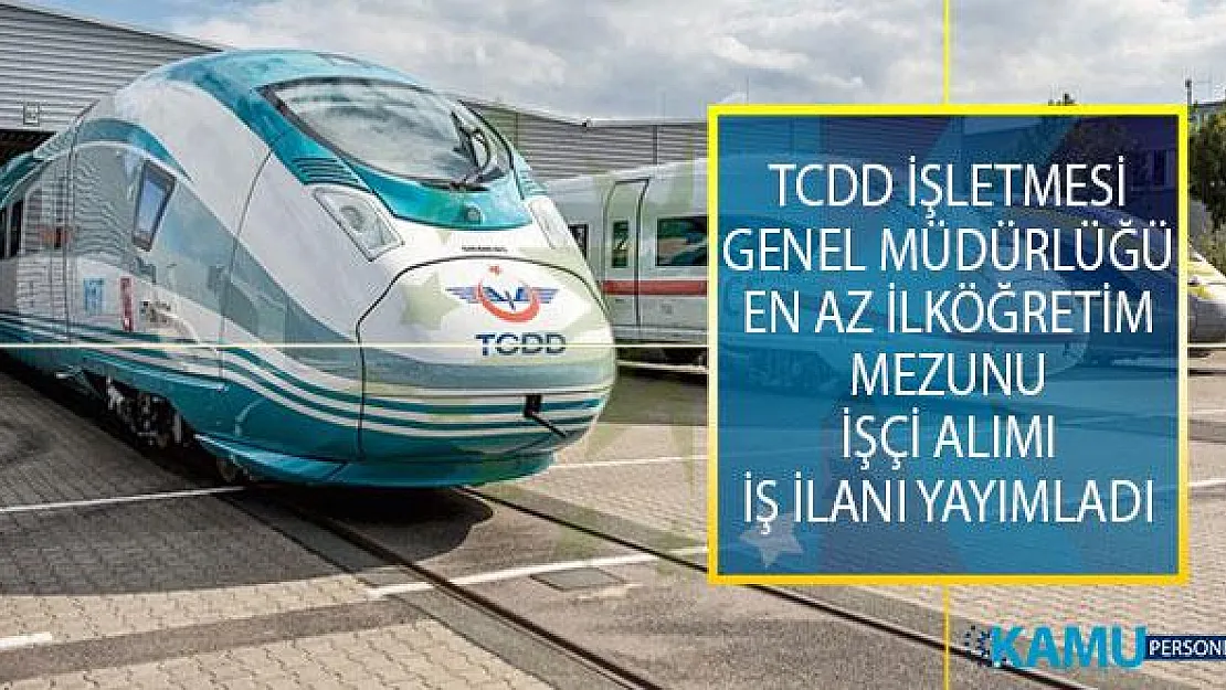 TCDD İşletmesi Genel Müdürlüğü En Az İlköğretim Mezunu Adaylar Arasından Demiryolu Hattı Bakım Onarımcısı Alımı İş İlanı Yayımladı!