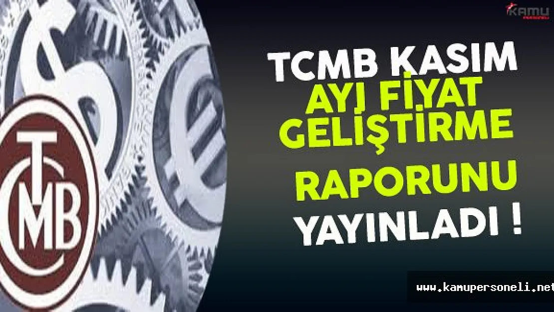 TCMB Kasım Ayı Fiyat Geliştirme Raporunu Yayınladı