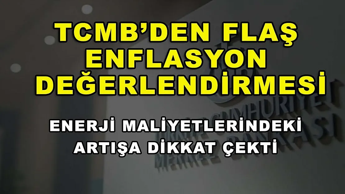 TCMB'den flaş enflasyon değerlendirmesi: Enerji maliyetlerindeki artışa dikkat çekti