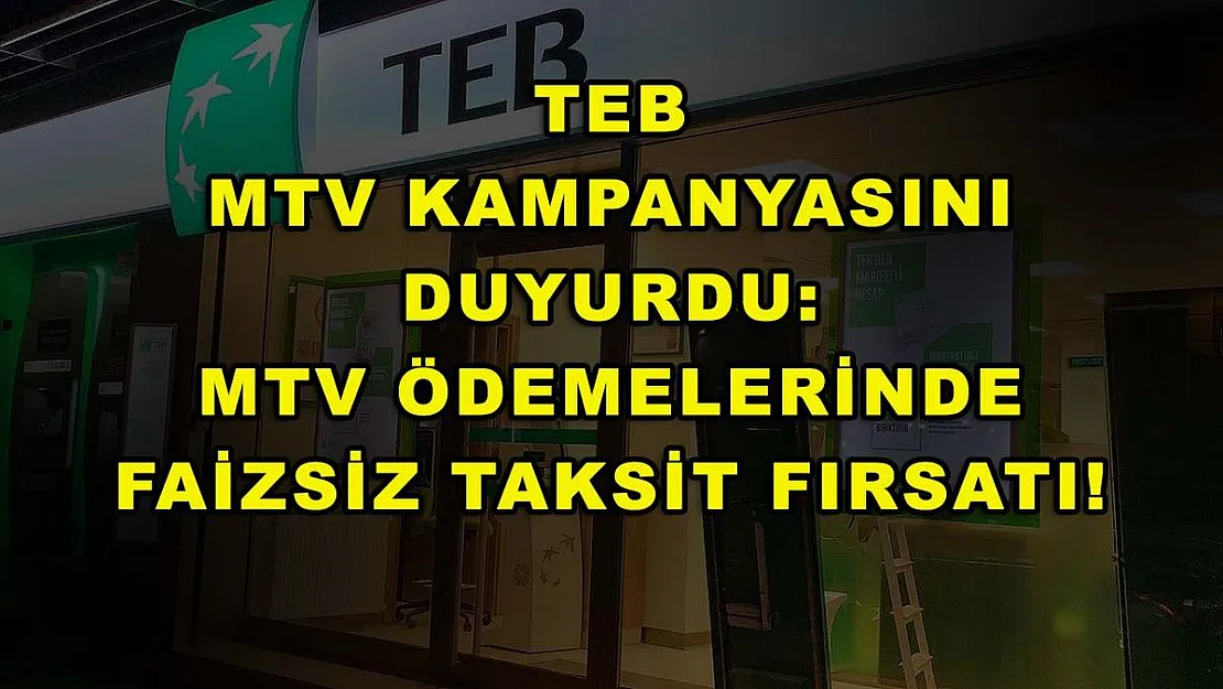 TEB MTV kampanyasını duyurdu: MTV ödemelerinde faizsiz taksit fırsatı!