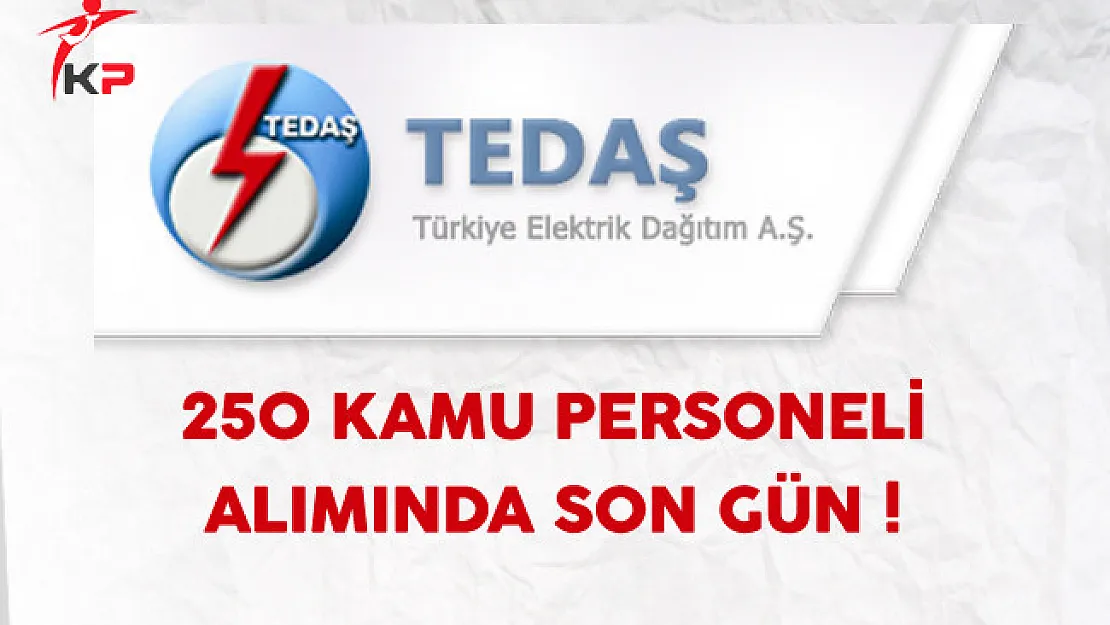 TEDAŞ Türkiye Geneli 250 Kamu Personeli Alımında Son Gün !