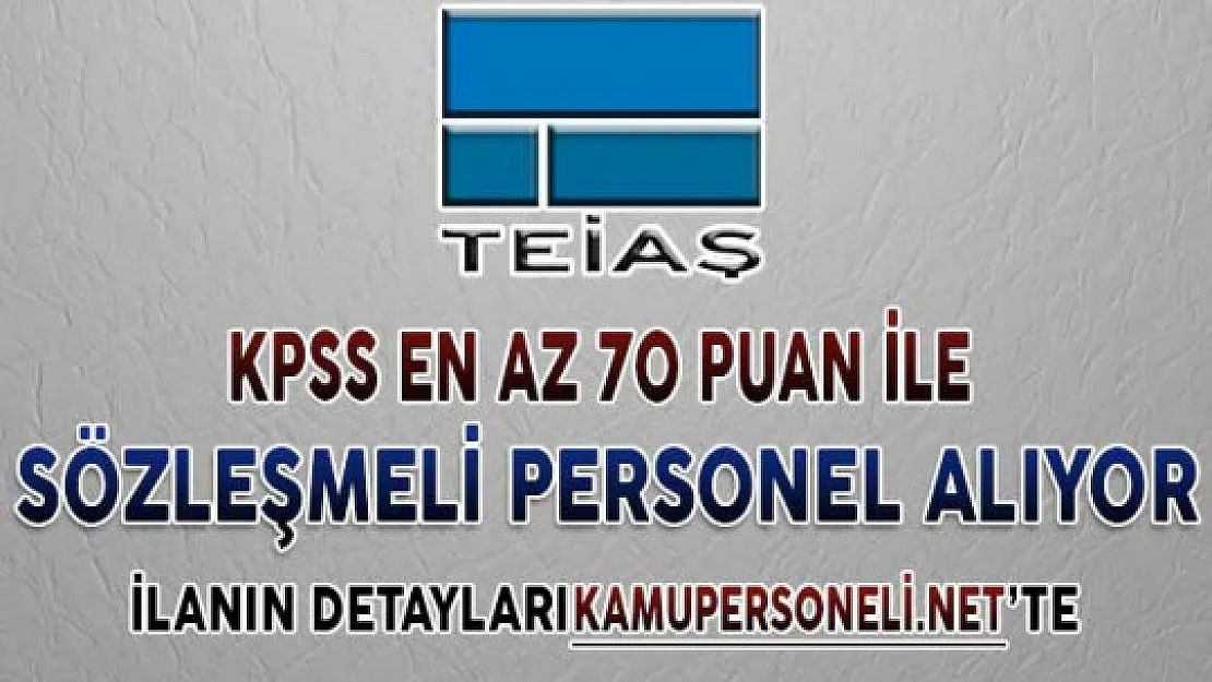 TEİAŞ Genel Müdürlüğü Sözleşmeli Personel Alım İlanı Yayımlandı