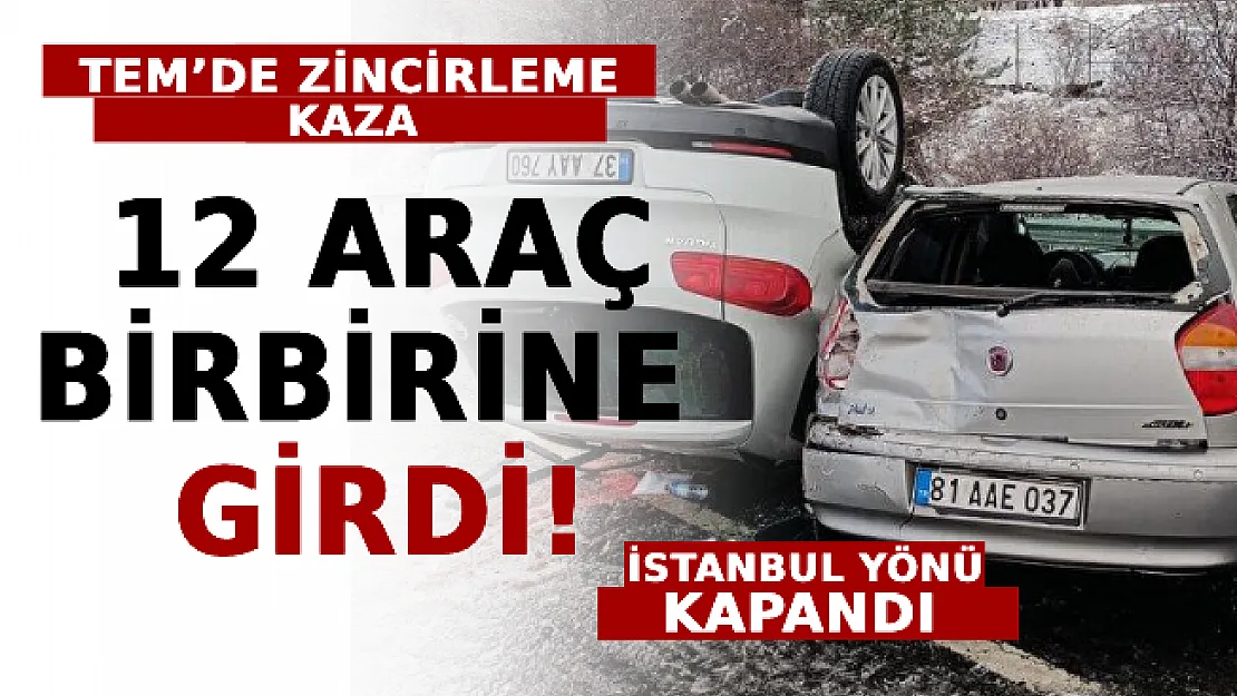 TEM'de Zincirleme Kaza! 12 Araç Birbirine Girdi! İstanbul Yönü Kapandı