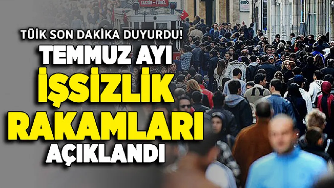 Temmuz ayı işsizlik rakamları TÜİK tarafından yayımlandı