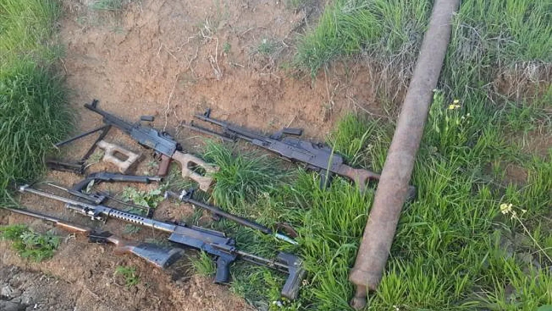 Terör örgütü PKK'ya ait çok sayıda silah ve mühimmat ele geçirildi!