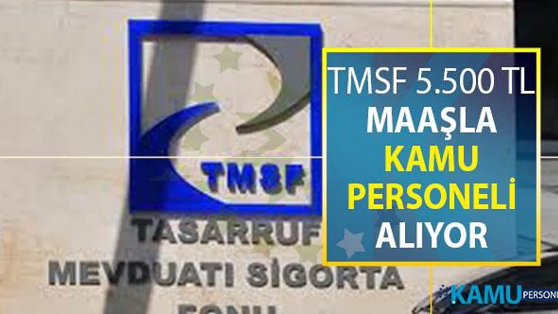 TMSF En Az 5 Bin 500 TL Maaşla Kamu Personeli Alımı Yapıyor