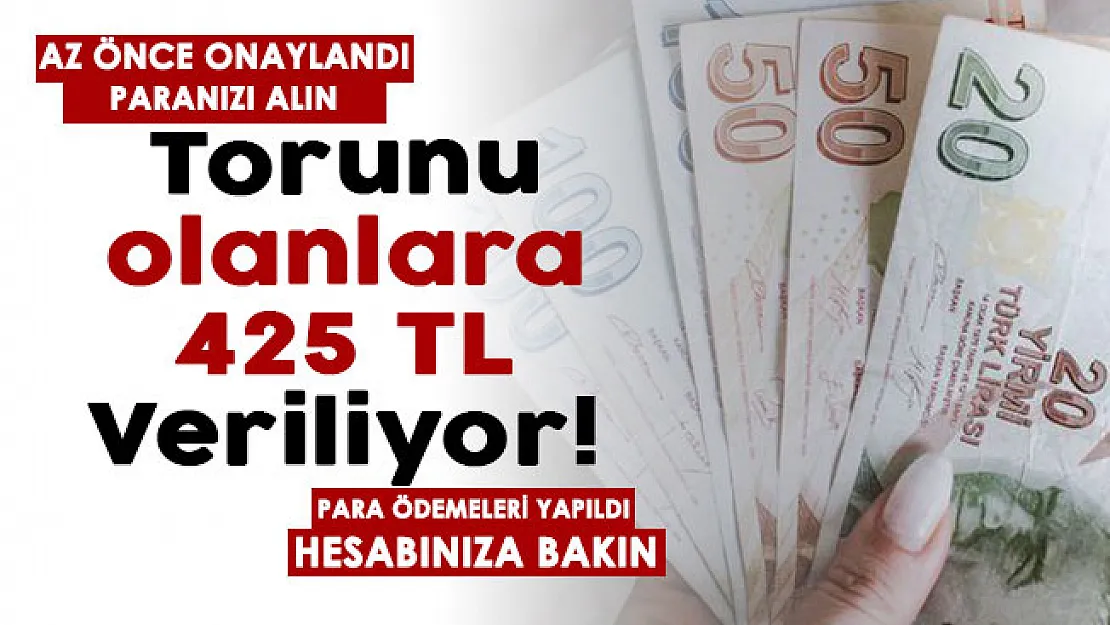 Torunu olanlara 425 TL para ödemesi yapıldı! Az önce onaylandı: Paralarınızı hemen çekebilirsiniz
