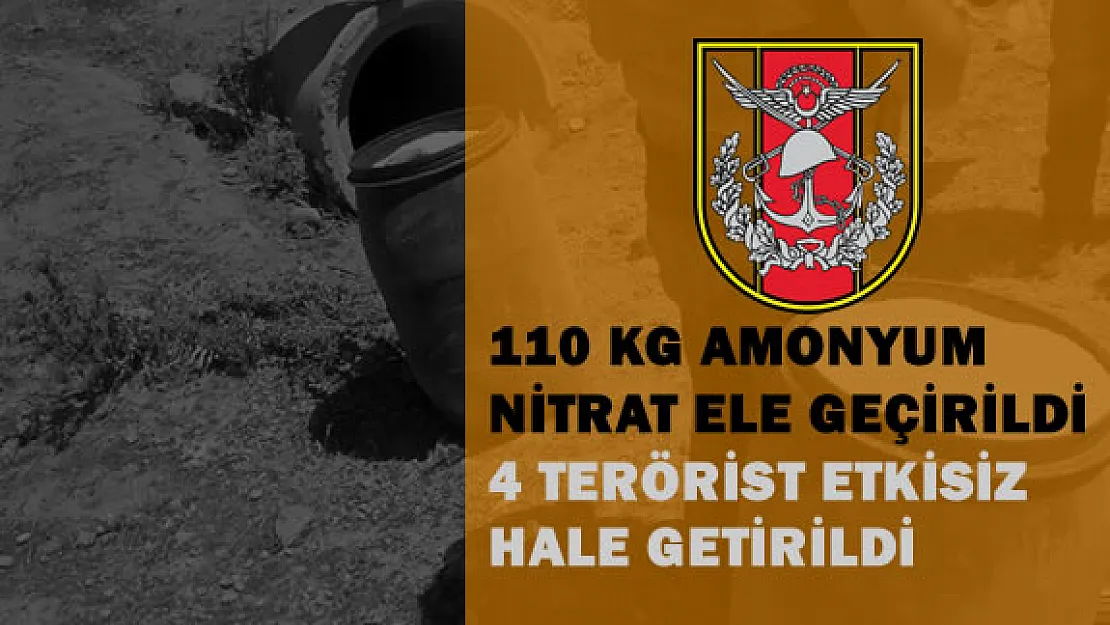 TSK : &quot110 Kg Amonyum Nitrat Ele Geçirildi"