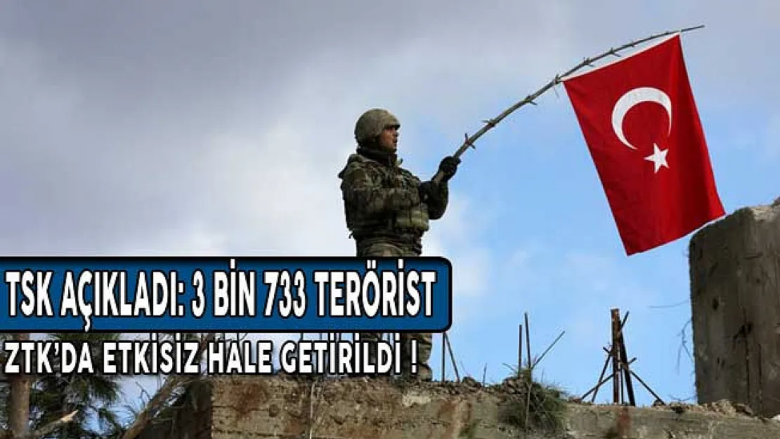 TSK Duyurdu: Etkisiz Hale Getirilen Terörist Sayısı 3 Bin 733