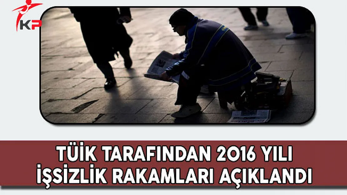 TÜİK 2016 Yılı İşsizlik Rakamlarını Açıkladı