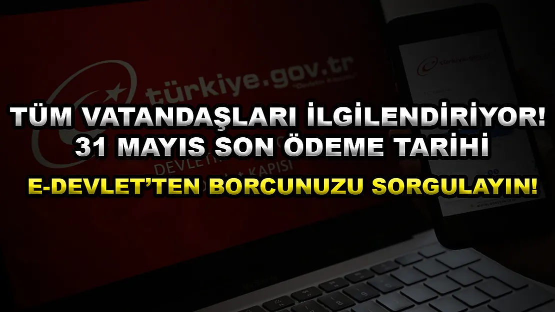 Tüm vatandaşları ilgilendiriyor! 31 Mayıs son ödeme tarihi: E-Devlet'ten borcunuzu sorgulayın!