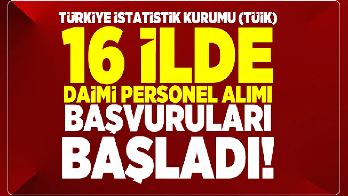 Türkiye İstatistik Kurumu (TÜİK) 16 ilde daimi personel alımı başvuruları başladı!