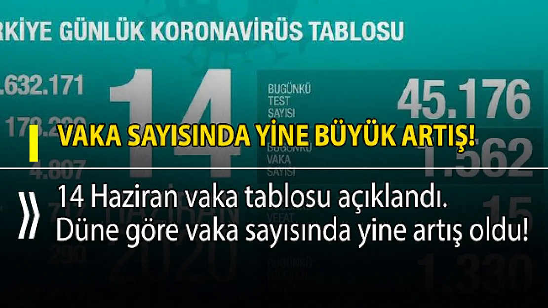 Türkiye'de korona vaka sayısı artmaya devam ediyor! 14 Haziran vaka sayısı açıklandı!