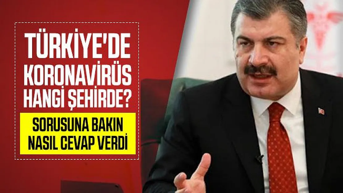 Türkiye'de koronavirüs hangi şehirde? sorusuna Sağlık Bakanı Koca böyle cevap verdi