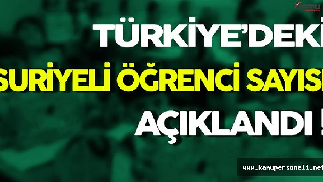 Türkiye'de Öğrenim Gören Suriyeli Öğrenci Sayısı Açıklandı