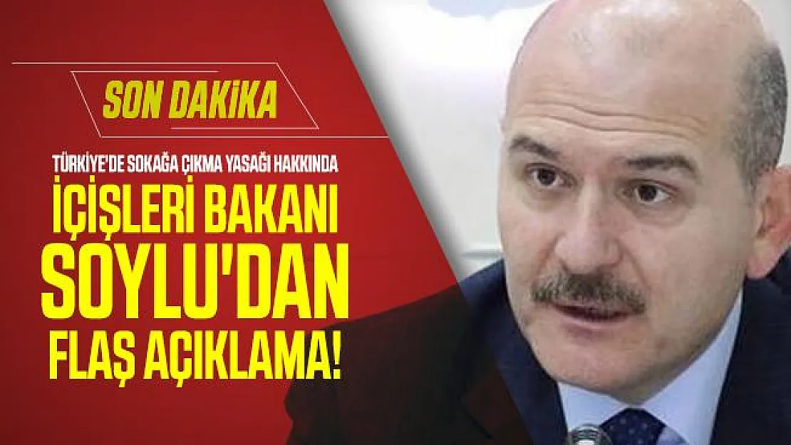 Türkiye'de sokağa çıkma yasağı hakkında İçişleri Bakanı Soylu'dan flaş açıklama!