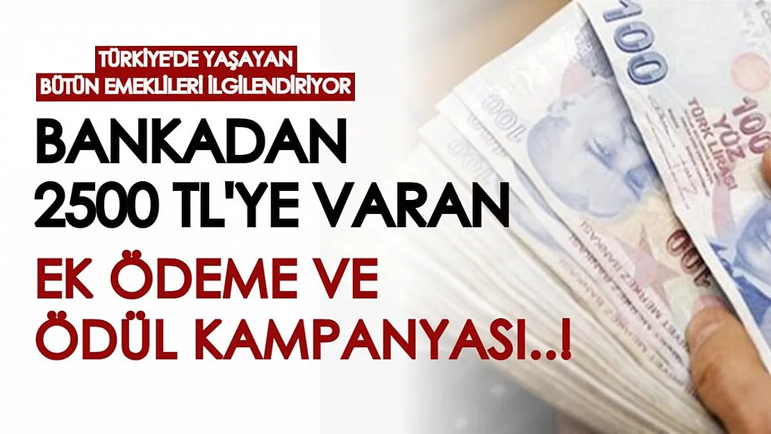 Türkiye'de yaşayan bütün emeklileri ilgilendiriyor! Bankadan 2500 TL'ye varan ödül, ek ödeme fırsatı!