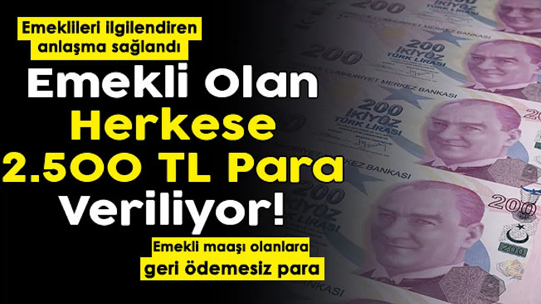 Türkiye'deki bütün emeklileri ilgilendiren anlaşma ay sonunda sağlandı! Emekli maaşı olan herkese geri ödemesiz 2.500 TL veriliyor