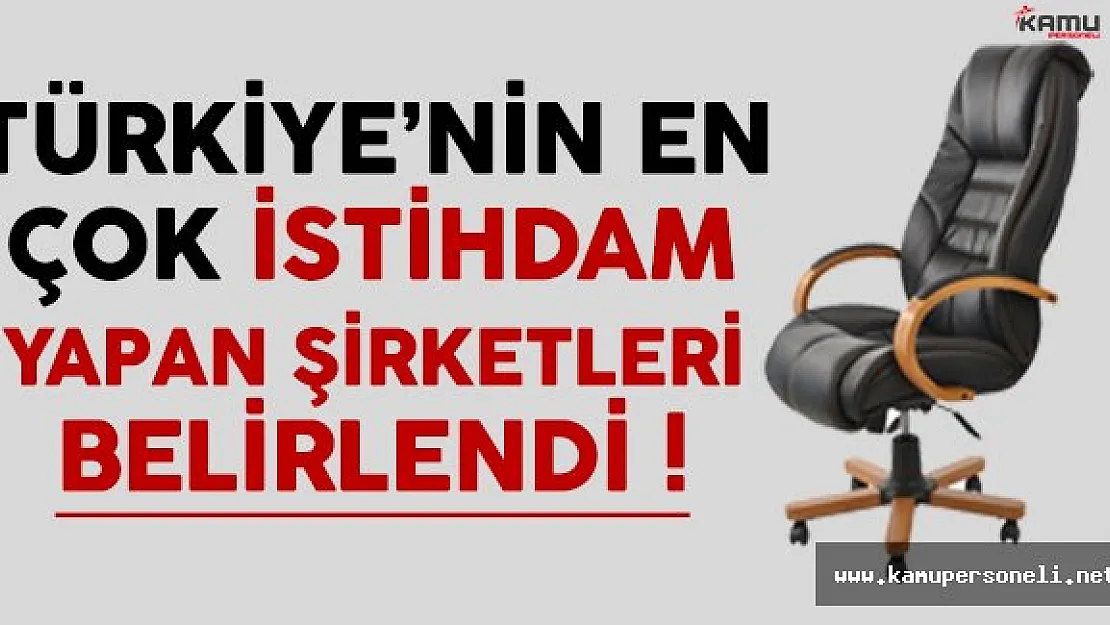 Türkiye'nin En Çok İstihdam Yapan Şirketleri Belirlendi !