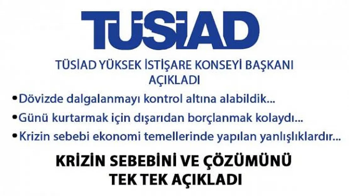 TÜSİAD, ekonomi gerçekler hakkında açıklama yaptı