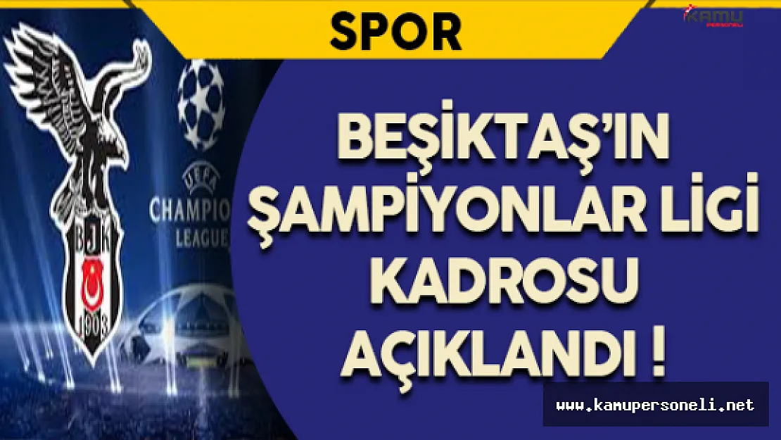 UEFA Ligi İçin Beşiktaş Kadrosu Belli Oldu