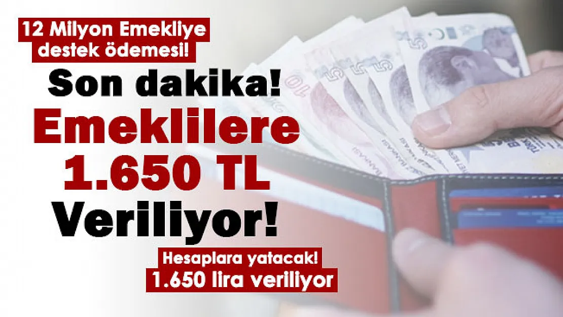 Ülkemizdeki 12 milyon emekli için duyuru yapıldı: Başvuru yapana 1.650 lira veriliyor! Banka hesaplarına yatırılacak