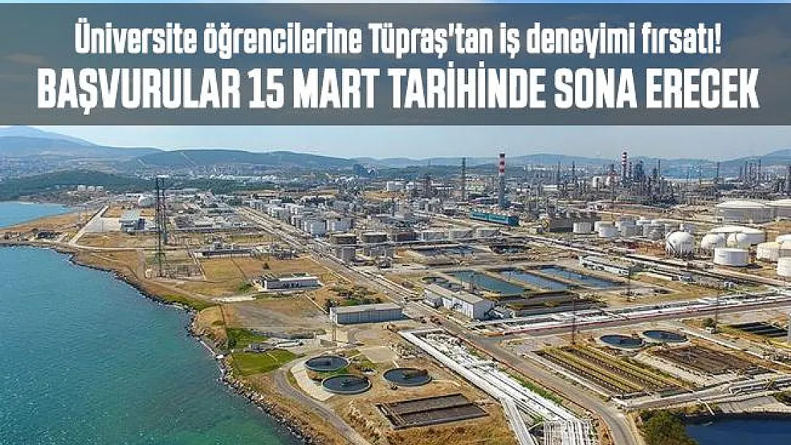 Üniversite öğrencilerine Tüpraş'tan iş deneyimi fırsatı! Başvurular 15 Mart tarihinde sona erecek