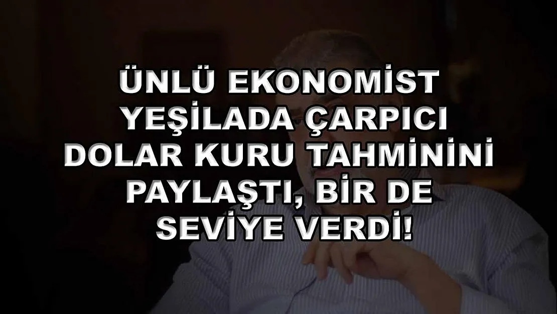 Ünlü Ekonomist Yeşilada çarpıcı dolar kuru tahminin paylaştı, bir de seviye verdi!