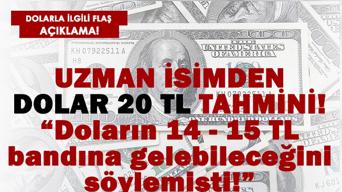 Uzman isim doların 14 – 15 TL bandına geleceğini söylemişti! Şimdi de dolar 20 TL için tarih verdi..