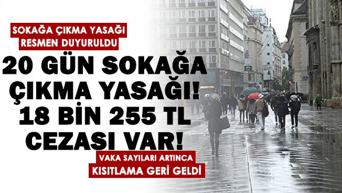 Vaka sayıları yeniden yükselişe geçti! Avusturya'da 20 gün boyunca sokağa çıkma yasağı ilan edildi