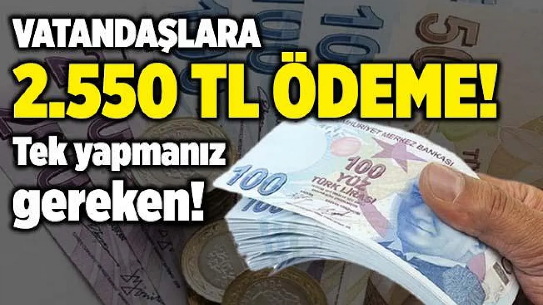 Vatandaşlara 2.550 TL'ye varan nakit ödeme!