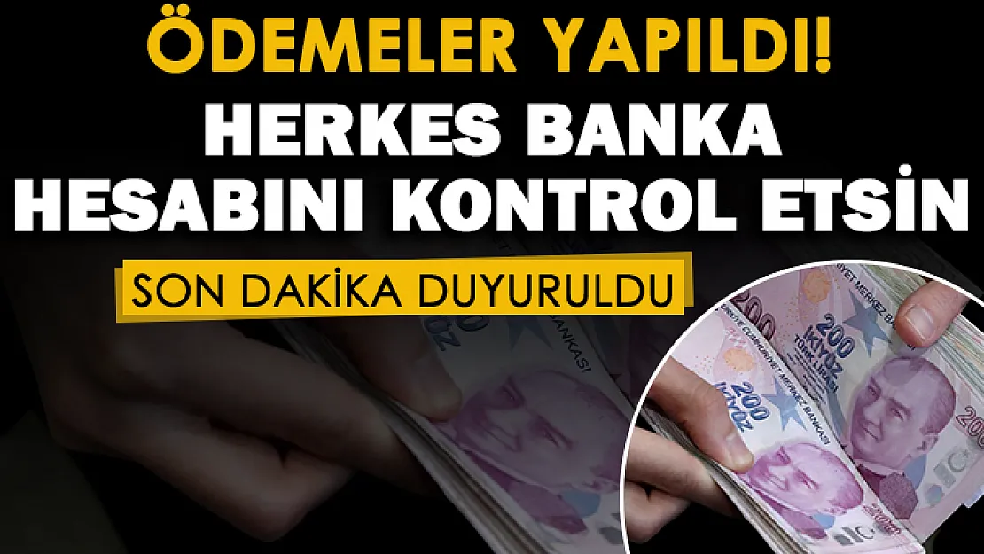 Vatandaşlara sosyal yardım ödemeleri yapıldı! Herkes tanımlı banka hesabını kontrol etsin