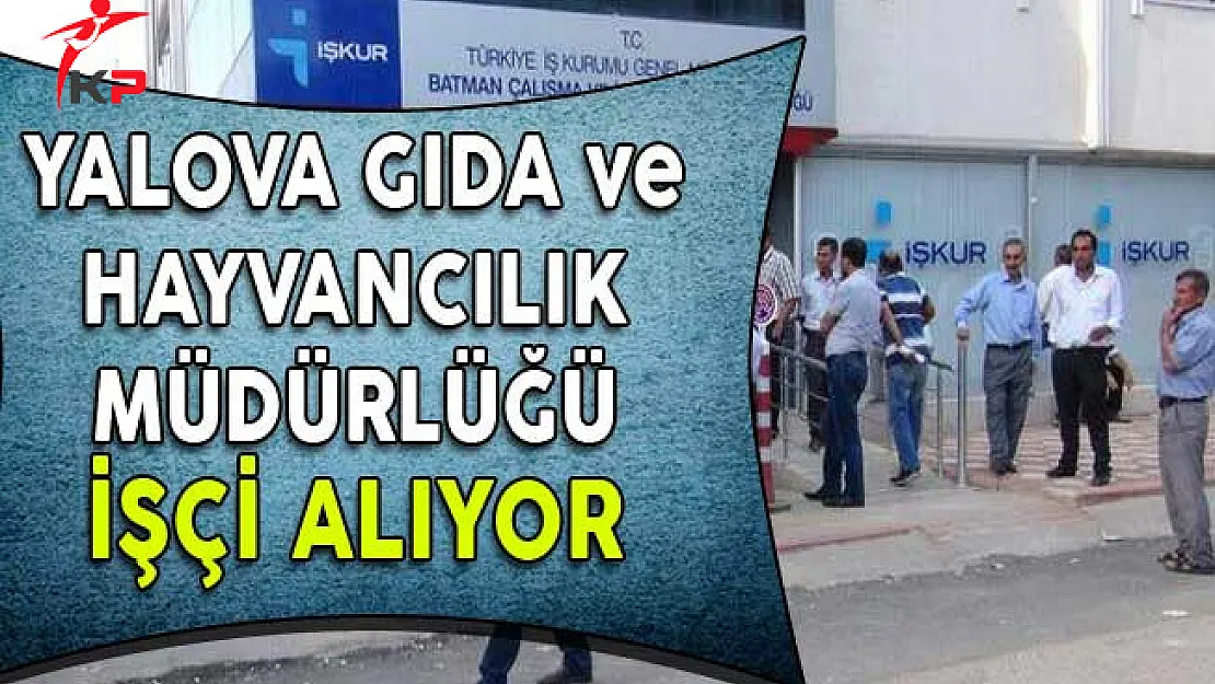 Yalova Gıda ve Hayvancılık Müdürlüğü İşçi Alım İlanı