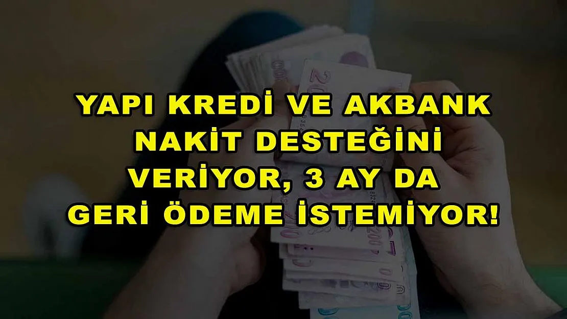 Yapı Kredi ve Akbank nakit desteğini veriyor, 3 ay da geri ödeme istemiyor!