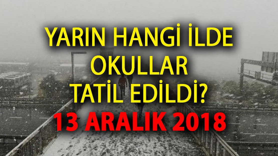 Yarın hangi okullar tatil edildi?- 13 Aralık kar tatili hangi okullarda