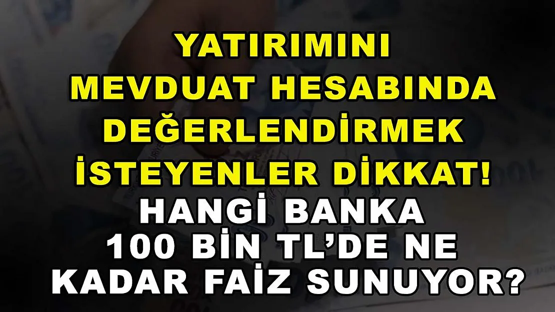 Yatırımını mevduat hesabında değerlendirmek isteyenler dikkat! Hangi banka 100 bin TL'de ne kadar faiz sunuyor?