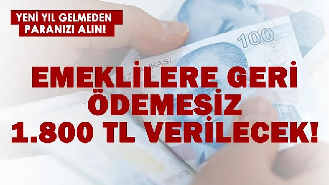 Yeni yıl gelmeden paranızı alın! Emeklilere geri ödemesiz 1.800 TL verilecek!