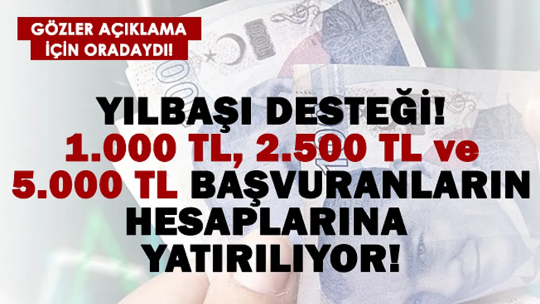 Yılbaşı desteği açıklamaları peş peşe geldi! 1.000 TL, 2.500 TL ve 5.000 TL hesaplara yatırılıyor! Başvuran alacak