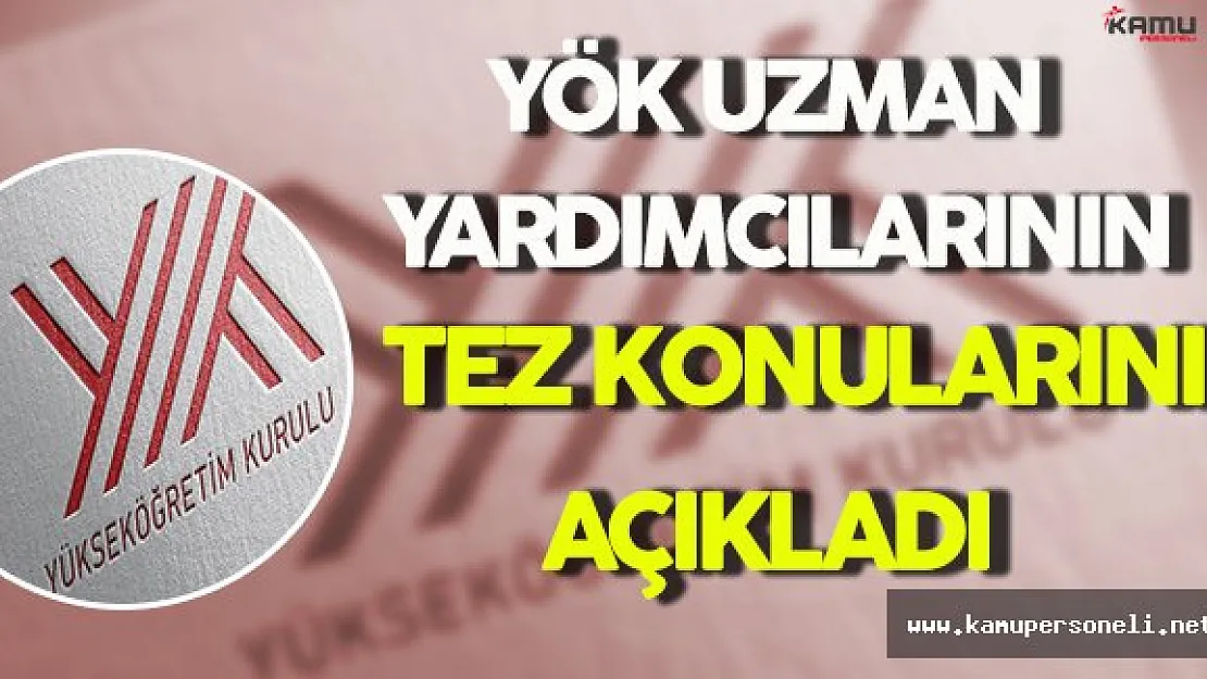 YÖK Uzman Yardımcılarının Tez Konularını Açıkladı !