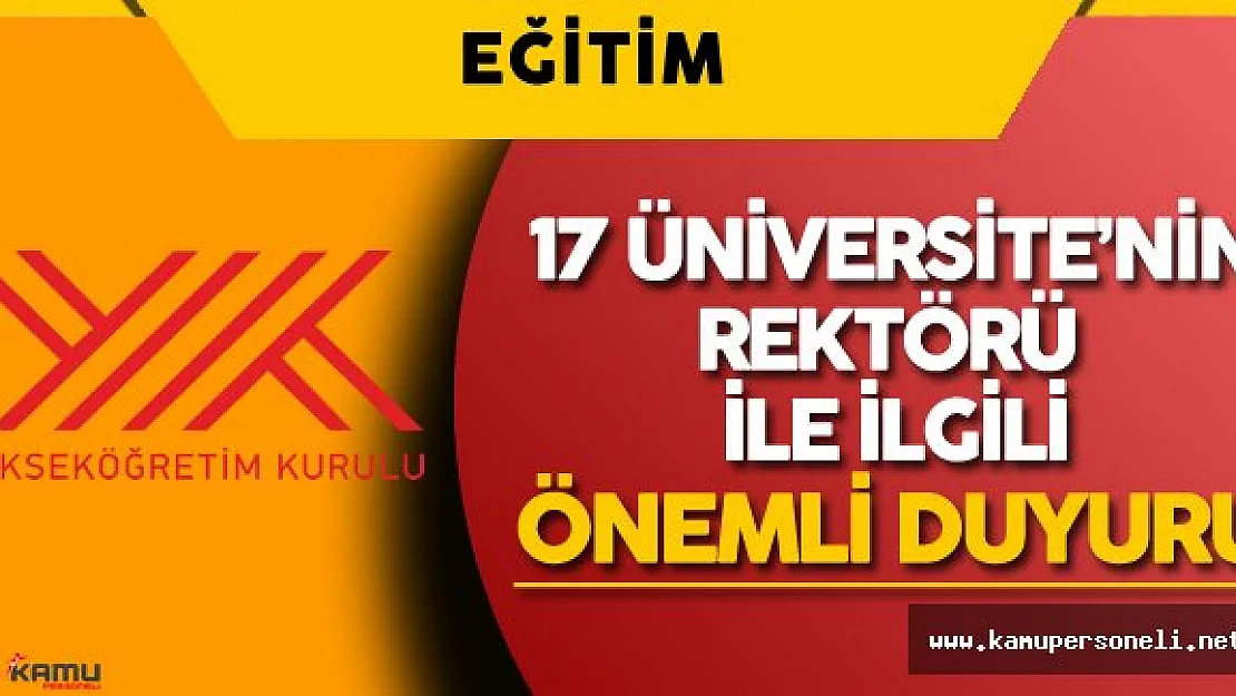 YÖK'den Rektör Seçimi İle İlgili Çok Önemli Duyuru