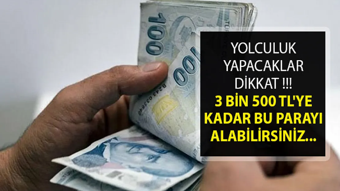Yolculuk Yapacaklar Dikkat! 3 Bin 500 TL'ye Kadar Bu Parayı Alabilirsiniz