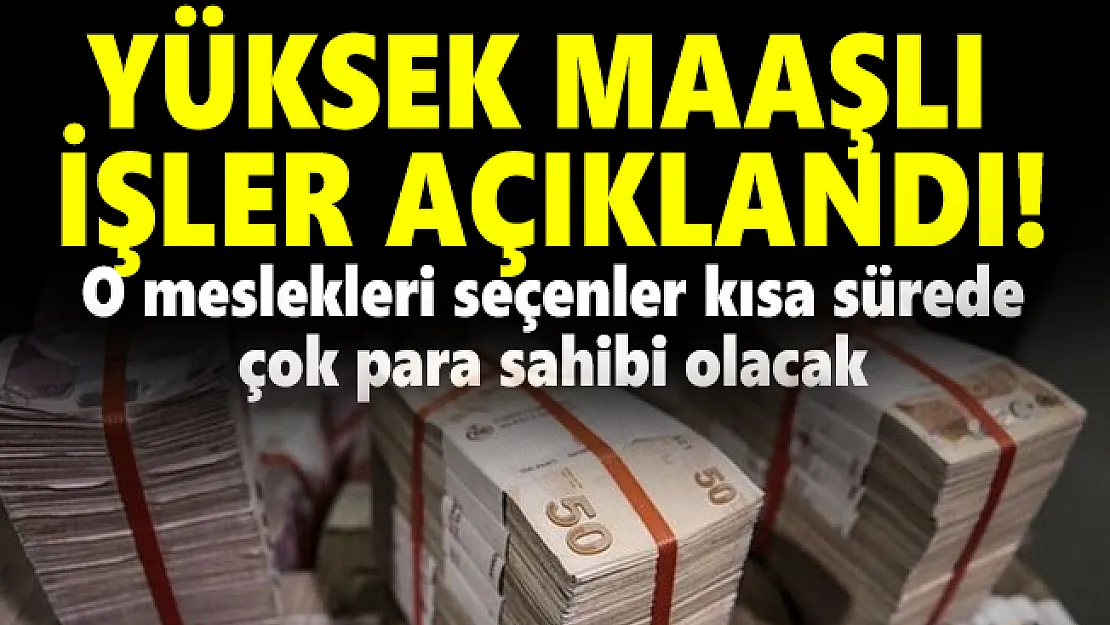 Yüksek maaşlı işler açıklandı! O meslekleri seçenler kısa sürede çok para sahibi olacak