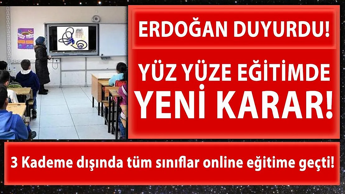 Yüz yüze eğitimde yeni karar alındı! Bu sınıflar dışında tüm kademeler online eğitime geçti!