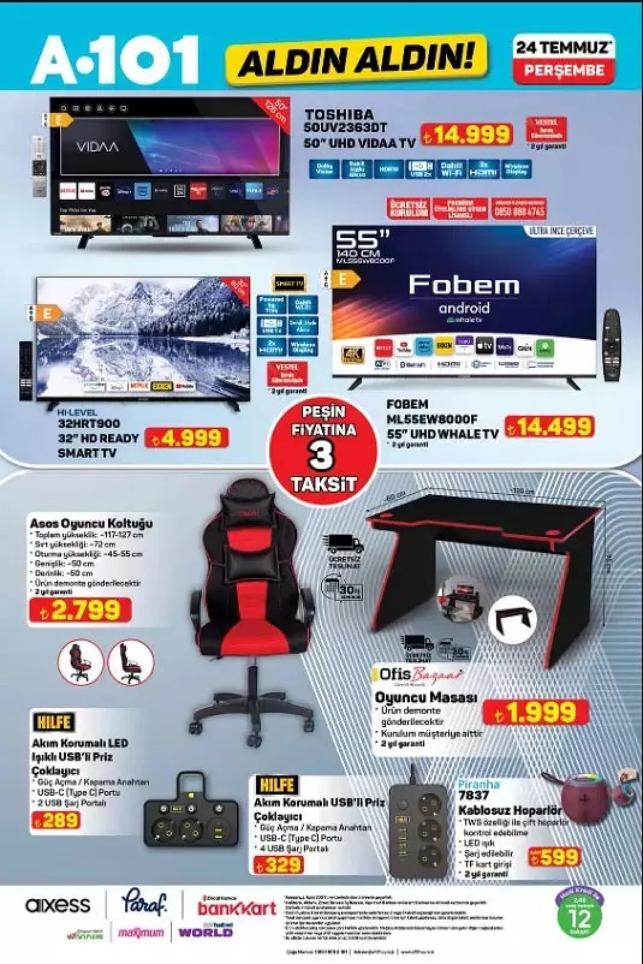 A101 Aktüel: 24 Temmuz'da Dijitalden Kampa Her Şey Raflarda